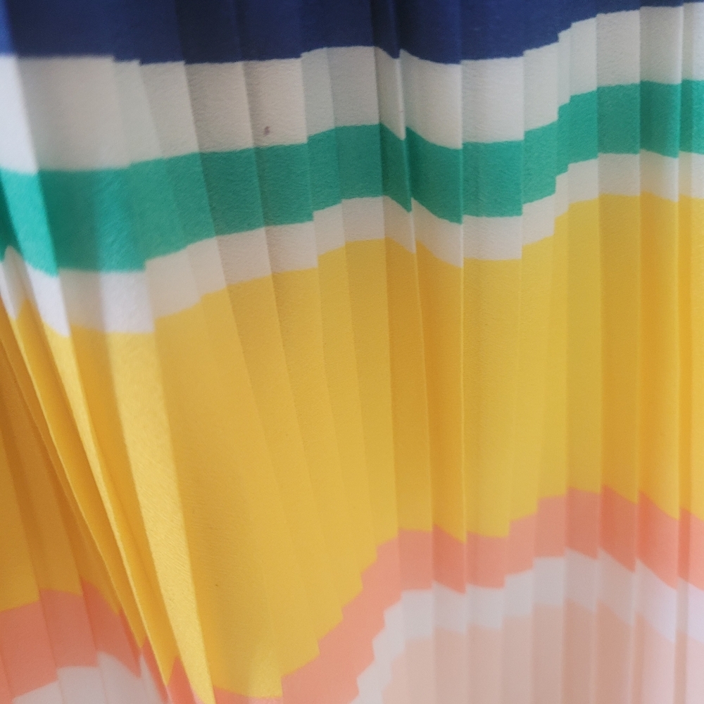 Merona Women's Skirt Pleated Multicolor Colorblock Rainbow Size Large - Picture 12 of 12